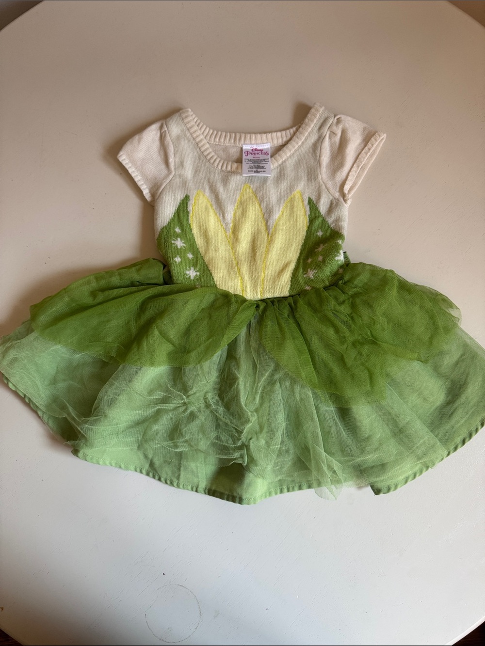 Disney Princess Tiana Toddler Green and Yellow Tutu Dress 2T